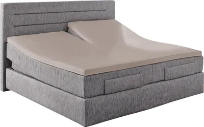 Produktbild von Hahn Haustextilien Elasthan-Feinjersey-Spannbetttuch für Split-Topper 180-200x200 cm Höhe 4-10 cm kiesel