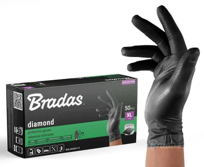 Immagine prodotto di 50 guanti monouso in nitrile DIAMOND nero XL (9-10)