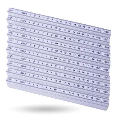 Immagine prodotto di 5 pezzi regolo pieghevole da 2 metri - regolo metrico extra infrangibile, preciso e di facile lettura - bianco