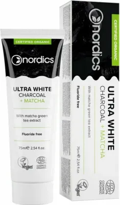 Produktbild von Nordics Bio Whitening Zahnpasta mit Aktivkohle und Matcha 75 ml