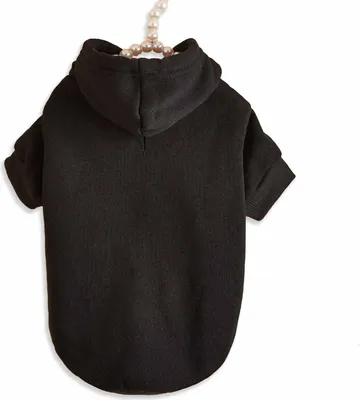 Produktbild von Monkimau Hundepullover Hoodie für kleine Hunde - Größe S, Schwarz - Warmer Fleece-Sweatshirt für Herbst und Winter