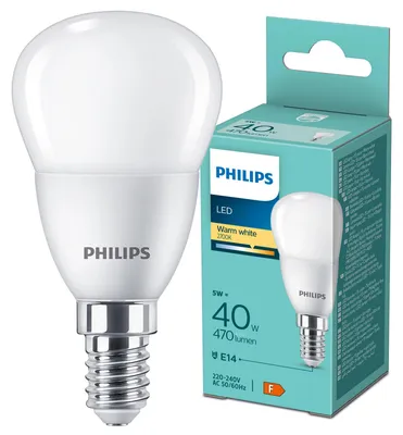 Obrázok produktu pre Philips 8719514312661, 4,9 W, 40 W, E14, 470 lm, 15000 h, Teplá biela