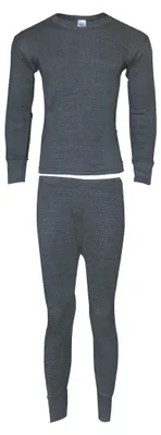 Productafbeelding van Thermisch ondergoed heren - Set lange mouwen en lange broek - Zwart houtskool - S, M, L, XL, XXL - Voor de winter
