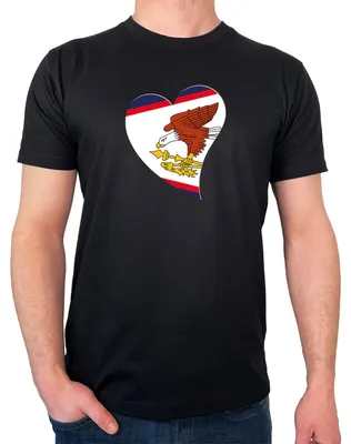 Produktbild von Huuraa Herren T-Shirt Amerikanisch-Samoa Flagge Herz S Black Bio Baumwolle Fairtrade Herrenshirt Geschenkidee
