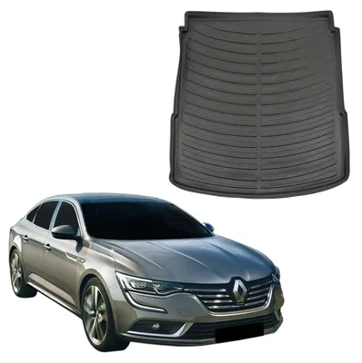 Image de Tapis De Coffre Sur Mesure Pour Renault Talisman Depuis 2016 Sedan, Noir, Antidérapant, Bord Haut, Toutes Saisons