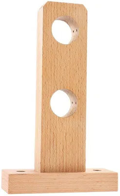 Image de Supports en bois pour tringles à rideaux - Fixation au plafond - Lot de 2