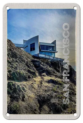 Produktbild von Blechschild Reise 12x18cm San Francisco Gebäude Gebirge Aussicht Schild