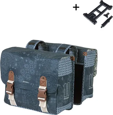Immagine prodotto di Borsa portapacchi doppia Basil Bohème MIK, 35 litri - Blu indaco