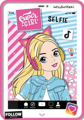 Productafbeelding van Super girl. Influencerki selfie