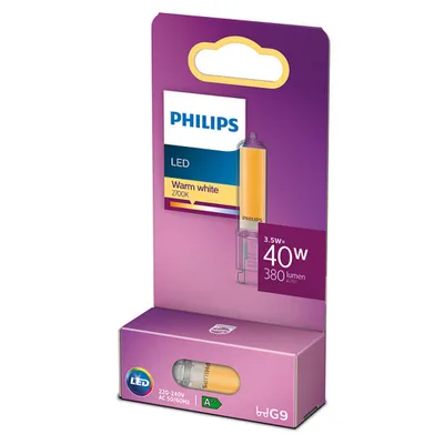 Produktbild von Philips LED Leuchtmittel COB Stiftsockellampe 3,5W = 40W G9 klar 380lm warmweiß 2700K