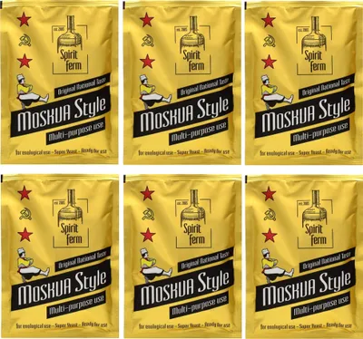 Produktbild von 6 x Wodkahefe - Moskva Style 140g Turbohefe Spirit Ferm, Hefe für Maische, Turbo Hefe, Wodka Hefe