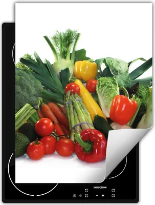 Produktbild von DarHaus Herdabdeckplatte Einteilig Küche Abdeckplatte für Glaskeramikfeld Abdeckung Induktionskochfeld Aufrollbare Matte 40x52 cm, Gemüse