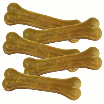 Produktbild von Kauknochen aus gepresster Rinderhaut 450g (5 Stück a 17cm)