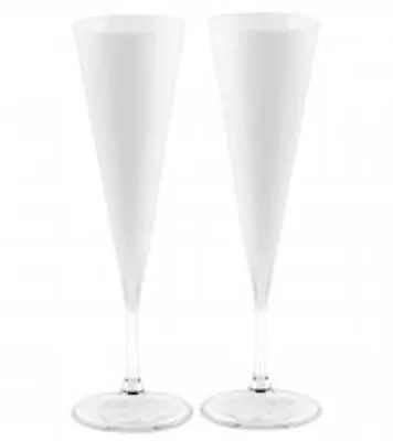 Produktbild von PASABAHCE Set bestehend aus 2 Flötenkelchen, V-Form, aus weißem Glas, Fassungsvermögen 15 cl