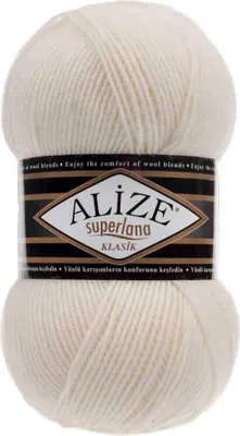 Superlana Klasik unifarben 100g Strickgarn Strickwolle 25% Wolle, 62 creme