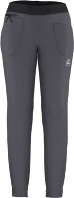 Damenkletterhose "Tundra Pants" von La Sportiva in Grau mit elastischem Bund und zwei Taschen.