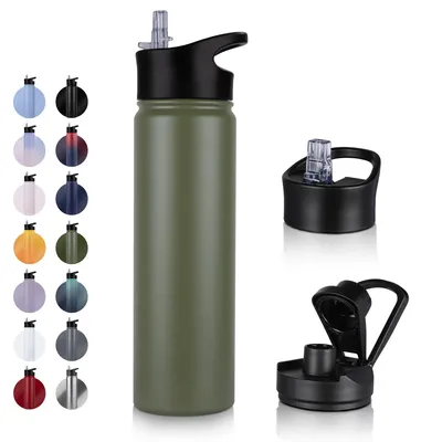 Immagine prodotto di Borraccia termica in acciaio inossidabile da 750 ml con 2 tappi
