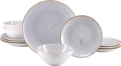 Obrázok produktu pre CreaTable, 24808, Vintage Nature Stone, sada tanierov 12 ks, porcelán