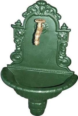 Zdjęcie produktu dla Js Wandbrunnen, Mit Ms-Nostalgie- Auslaufventil,1/2",Grauguss Gruen