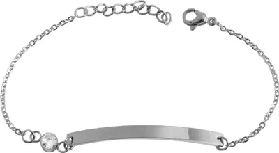 Produktbild von Akzent Gravurarmband aus Edelstahl mit Similibesatz