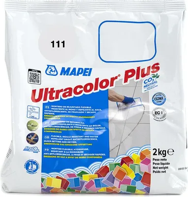 Produktbild von Fugenmörtel Fliese Mapei Ultracolor Plus 111 Weiß  | Sack zu 2 kg |  m²/s | Sack zu 2 kg |  m²/s