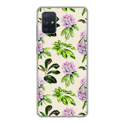 Produktbild von MuchoWow® Handyhülle Schutzhülle Hülle für Samsung Galaxy A71 Hortensien - Pflanzen - Muster Silikon Softcase Handy Hülle - Kartenbesitzer