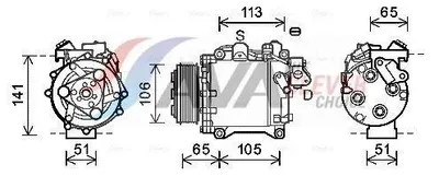 Zdjęcie produktu dla AVA COOLING SYSTEMS HDAK263 TRSE09 Sprężarka klimatyzacji R134a R1234yf do HONDA CR-V III (RE) CR-V IV (RM)