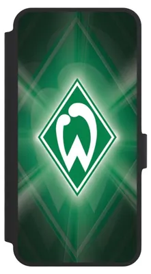 Produktbild von NIVOCASE Klapphülle für Samsung Galaxy A36 5G  Handyhülle aus Kunst Leder NIVOflip schwarz Offizielles Lizenzprodukt SV Werder Bremen Wappen