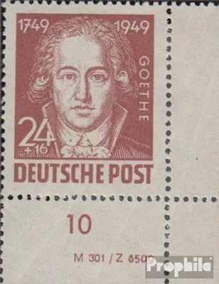 Produktbild von Briefmarken Sowjetische Zone (All.Bes.) 1949 Mi 236DV mit Druckvermerk postfrisch Goethe