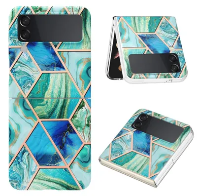 Produktbild von Für Samsung Galaxy Z Flip4 Electroplating Splicing Marmor TPU Hülle Schutz Cover