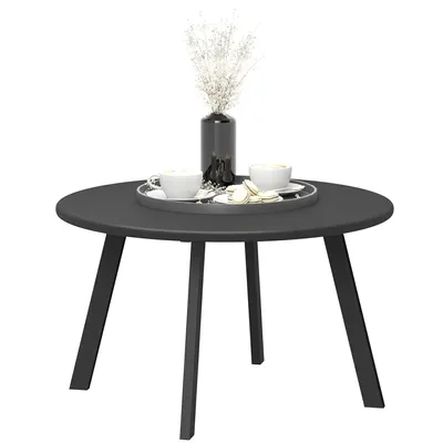 Produktbild von Couchtisch – Gartentisch – Runder Terrassentisch – Beistelltisch – Outdoor-Tisch – Runder Metall-Couchtisch – 70 x 70 x 42 cm – Schwarz
