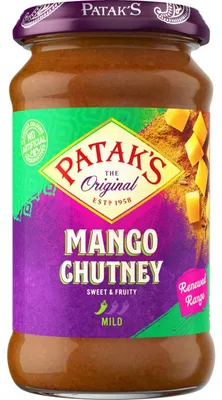 Produktbild von Patak's Mango Chutney süß 340g – aromatischer indischer Fruchtaufstrich