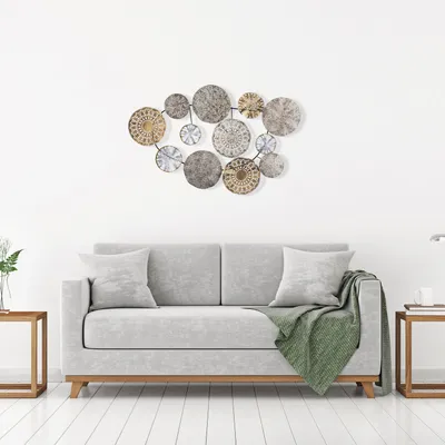 Obrázek produktu pro Wallity, Saye 5, Dekorativní kovový doplněk na zeď, 100 % KOV (tloušťka: 0,8 mm), Vícebarevná, 84 x 10 x 63 cm