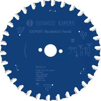 Productafbeelding van EXPERT Zaagblad voor sandwichpanelen, 160x2/1,6x20 mm, kwaliteit Z30