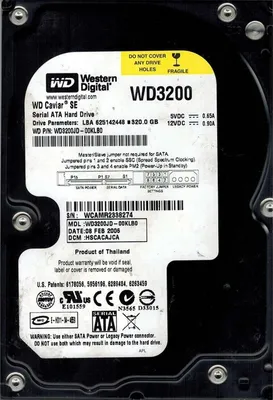 Immagine prodotto di Hdd Hard Disk Disco Rigido 320gb 3,5" Sata Wd Wd3200jd Computer Fisso Dvr Pc