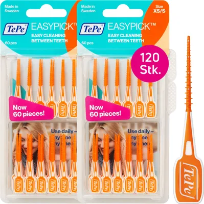 Produktbild von 120 St. TePe EasyPick im Doppelpack, XS/S, 2 x 60 Stück, Interdental Zahnstocher