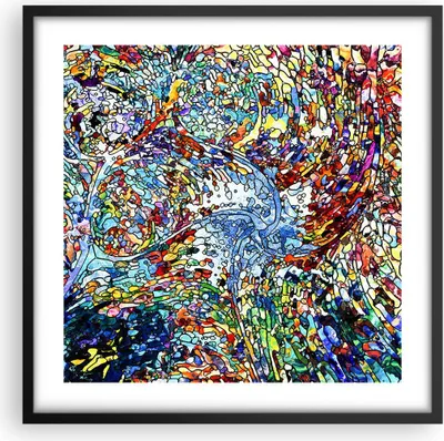 Produktbild von Gerahmtes Poster - Schwarzer Rahmen - Abstraktion modern - 50x50 cm - Wand Bild - Wanddeko - Wandbilder - Kunstposter - Wandposter - Bilderrahmen - Bilder - Kunstdruck - Wandbild - P2BAC50x50-4045