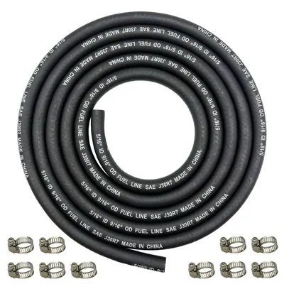 Immagine prodotto di Solidchoice - Tubo flessibile intrecciato per cavi, 8 mm, con morsetti, 2,4 m