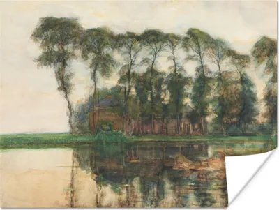 Produktbild von MuchoWow® Poster Bauernhaus am Wasser - Piet Mondrian 40x30 cm - Plakate für die Wände - Poster Wohnzimmer