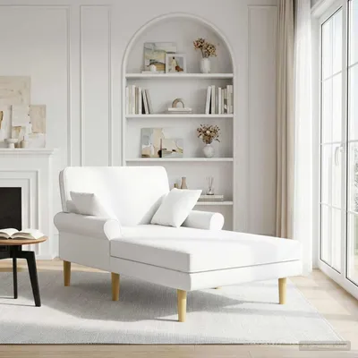 Produktbild von Möbel Chaiselongue Weiß Stoff - Recamieren &9527