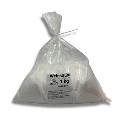 Produktbild von Weinsäure, L(+) E334,natürliche, organische Säure, 1 kg Beutel