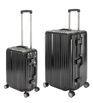 Produktbild von London | 2er Set | Trolleys 4 Rollen | Polycarbonat Hartschale | Alu-Rahmen | Handgepäck + Sport Koffer Trunk