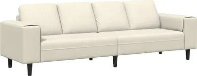 Image de vidaXL Canapé de salon Crème 250 x 77 x 76 cm