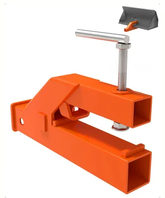 Zdjęcie produktu dla Haczyk do przyczepy dla traktora - uchwyt zaciskowy 5 cm do łopaty - adapter kulowy - stal konstrukcyjna do ciężkich obciążeń - montaż bez wiercenia - kolor pomarańczowy