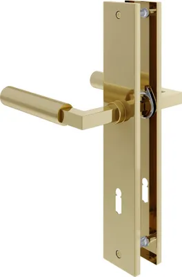 Zdjęcie produktu dla Baustil klamka dźwigniowa Lübeck długa rozeta zestaw optyka mosiądz 245x45mm rozeta zestaw kolor broda