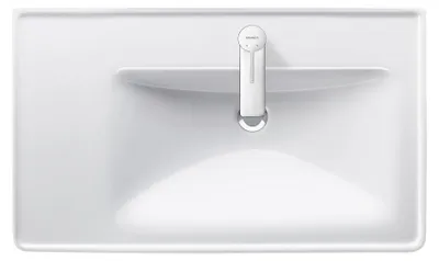 Produktbild von Duravit D-Neo Möbelwaschtisch, Becken rechts, 800x480mm, 1 Hahnloch, mit Überlauf, weiß Hochglanz, 2370800000