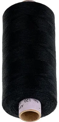 Productafbeelding van ASPO-garen, 100% polyester, maat 120, 1000 meter - Zwart