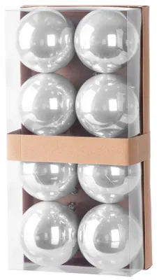 Produktbild von MAGICHOME WEIHNACHTSKUGELN, 8 Stück, silber, 7 cm