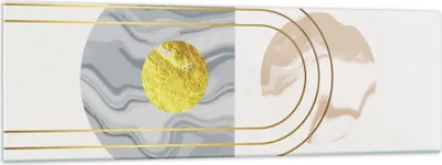 Produktbild von Bilder auf glas - Einteilig - Modern Gold abstrakt - 160x50cm - Glasbilder - Wandbilder - Bilder - zum Aufhängen bereit - Wanddekoration aus Glas - Glas Bilder - Wandbild auf Glas - GAB160x50-4574