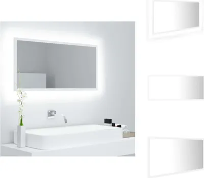 Produktbild von vidaXL LED-Badspiegel Weiß 90x8,5x37 cm Acryl -  Badezimmerwaschtische